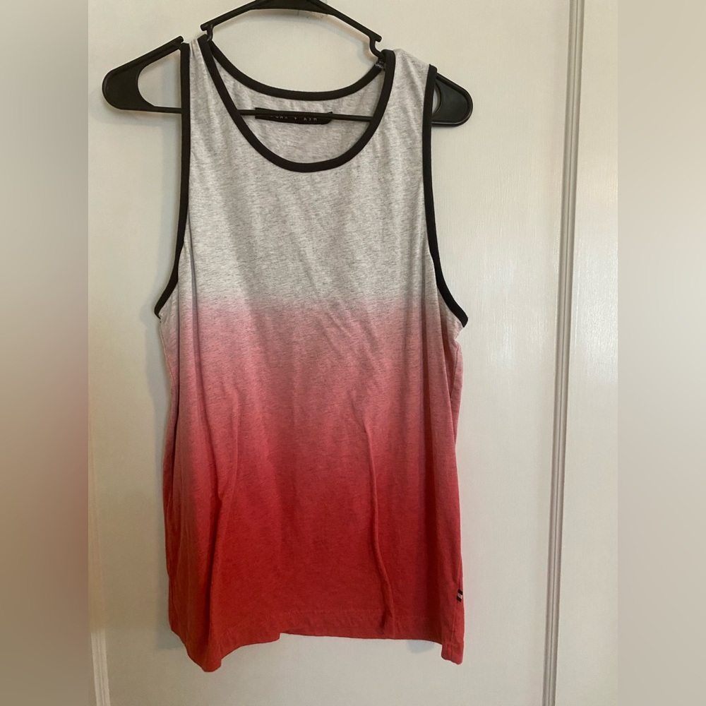 Men's Ombre Red-Gray Sleeveless Tank Top